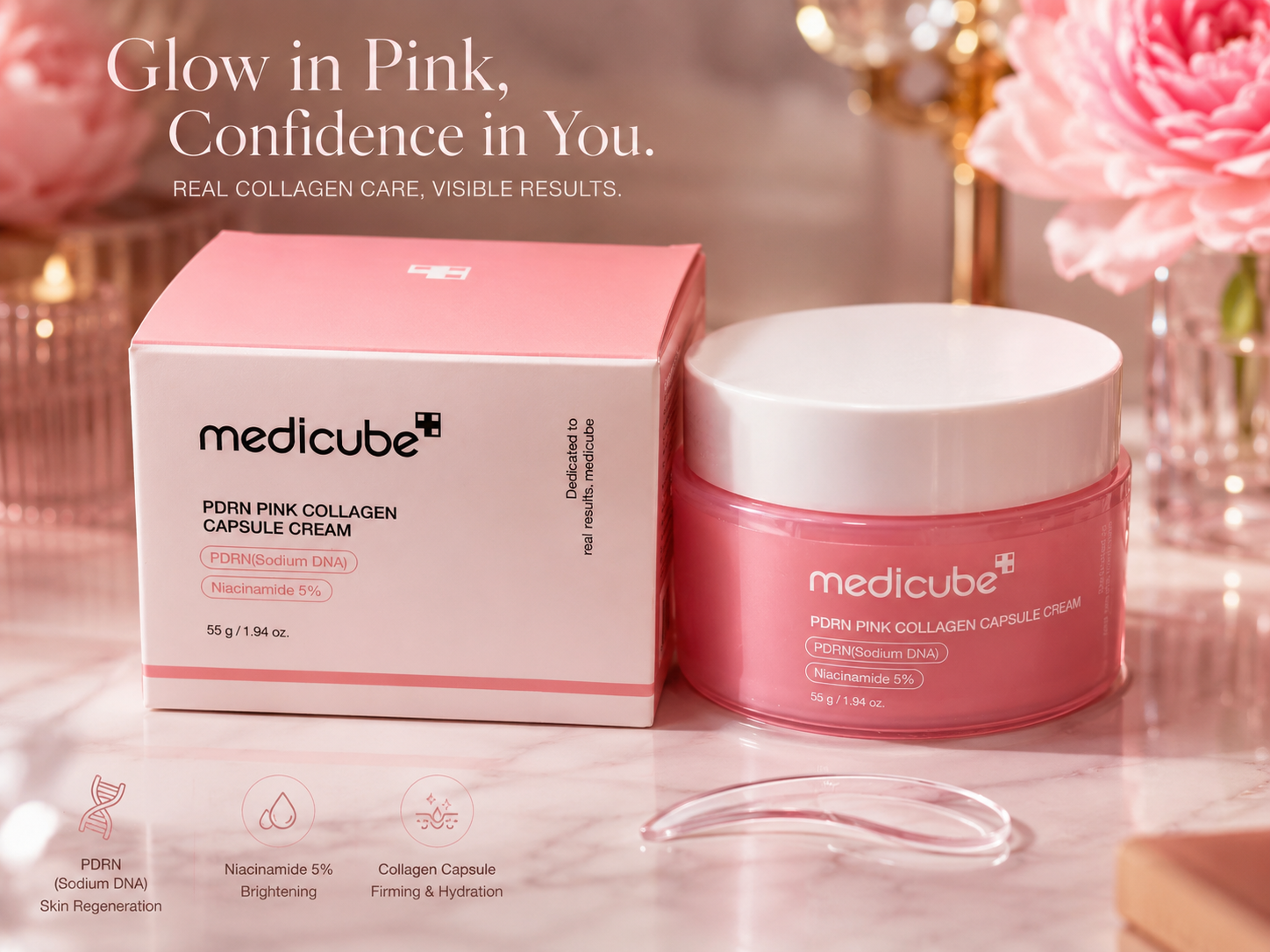 Medicube PDRN Pink Collagen Capsule Cream : 55mg